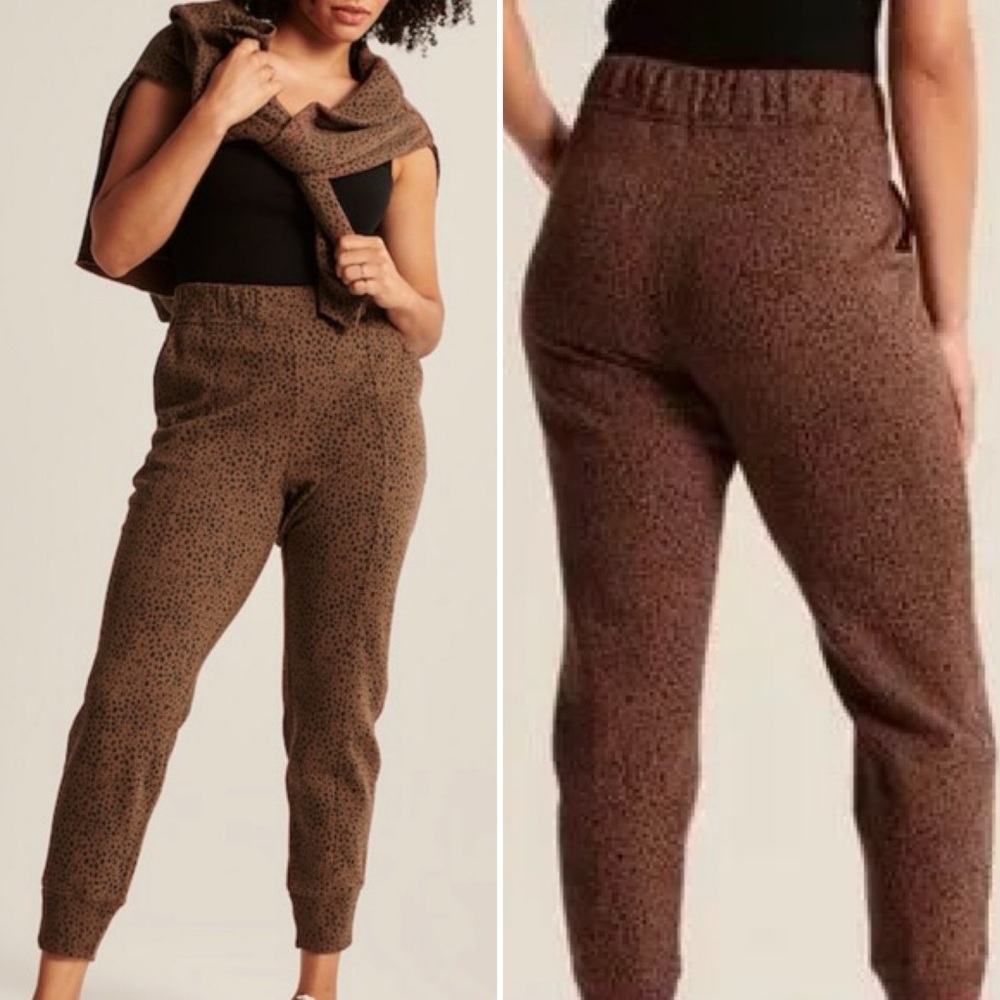 ABERCROMBIE & FITCH Soft A&F Collection High Rise Jogger Cheetah Leopard Size M